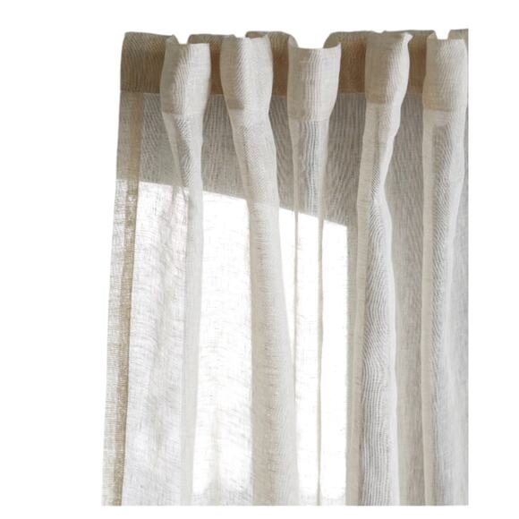 Quince European Linen Sheer Curtains (Set of 2) 48X 84 Flax #26 - Picture 3 of 3
